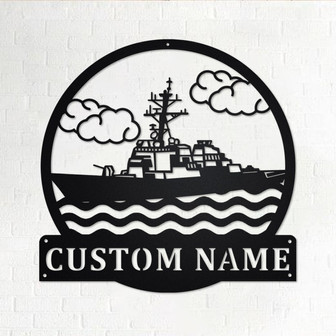 Custom Destroyer Ship Metal Wall Art, Personalized Destroyer Ship Name Sign Decoration For Room, Destroyer Ship Metal Home Decor,Custom Ship - Thegiftio UK