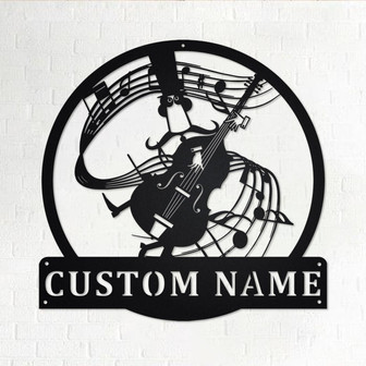 Custom Double Bass Metal Wall Art, Personalized Double Bass Teacher Name Sign Decoration For Room, Double Bass Home Decor,Custom Double Bass - Thegiftio