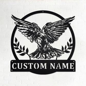 Custom Dove Bird Metal Wall Art, Personalized Dove Bird Name Sign Decoration For Room, Dove Bird Metal Home Decor, Custom Dove Bird - Thegiftio