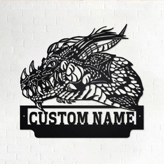 Custom Dragon Head Metal Wall Art, Personalized Dragon Name Sign Decoration For Room, Dragon Metal Home Decor, Custom Dragon, Dragon Head - Thegiftio UK