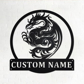 Custom Dragon Metal Wall Art, Personalized Dragon Name Sign Decoration For Room, Dragon Home Decor, Custom Dragon, Dragon Lover, Dragon - Thegiftio UK
