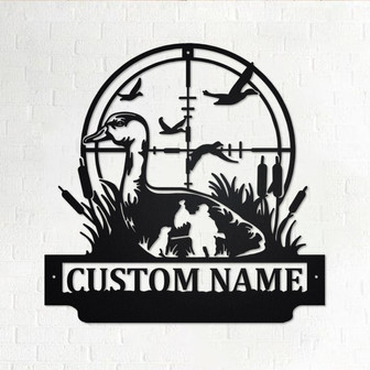 Custom Duck Hunting Metal Wall Art, Personalized Duck Hunter Name Sign Decoration For Room, Duck Hunting Metal Home Decor, Custom Hunting - Thegiftio