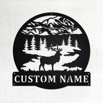 Custom Elk Hunting Metal Wall Art, Personalized Elk Hunter Name Sign Decoration For Room, Elk Hunting Home Decor, Custom Elk Hunting - Thegiftio