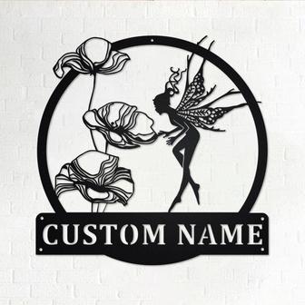 Custom Fairy Foragers Metal Wall Art, Personalized Fairy Name Sign Decoration For Room, Fairy Metal Home Decor, Custom Fairy, Fairy Foragers - Thegiftio UK