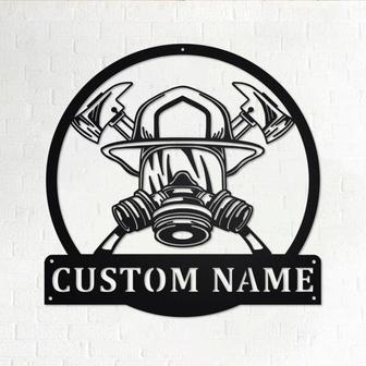 Custom Firefighter Metal Wall Art, Personalized Firefighter Name Sign Decoration For Room, Firefighter Metal Home Decor, Custom Firefighter - Thegiftio UK