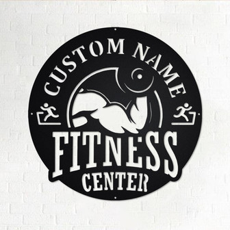 Custom Fitness Center Gym Metal Wall Art, Personalized Gymer Name Sign Decoration For Room, Gym Metal Home Decor, Custom Gym Fitness Center - Thegiftio