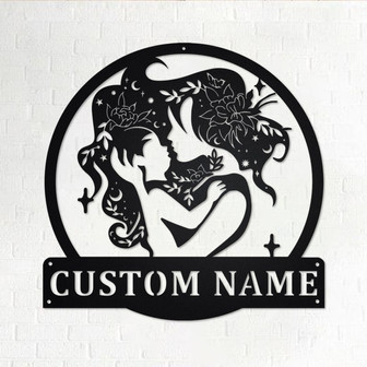 Custom Floral Mom And Baby Metal Wall Art, Personalized Mom And Baby Name Sign Decoration For Room, Mom And Baby Home Decor, Love Baby - Thegiftio UK