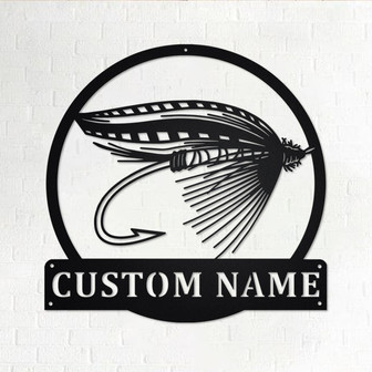 Custom Fly Fishing Metal Wall Art, Personalized Fly Fishing Name Sign Decoration For Room, Fly Fishing Home Decor, Custom Fly Fishing - Thegiftio UK