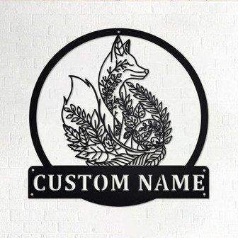 Custom Fox Mandala Metal Wall Art,Personalized Fox Name Sign Decoration For Room, Fox Metal Home Decor, Custom Fox, Fox Metal Wall Decor - Thegiftio UK
