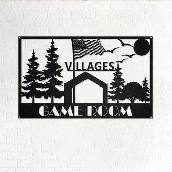 Custom Game Room Metal Wall Art, Personalized Game Room Name Sign Decoration For Room, Game Room Metal Home Decor, Custom Game Room - Thegiftio UK