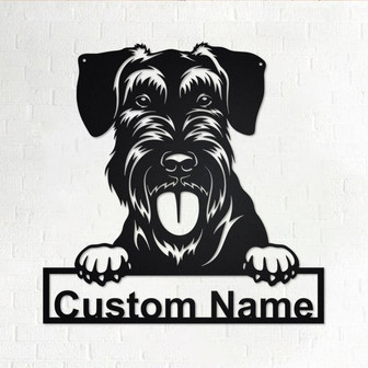 Custom Giant Schnauzer Dog Metal Wall Art, Personalized Giant Schnauzer Name Sign Decoration For Room, Giant Schnauzer Home Decor,Custom Dog - Thegiftio UK