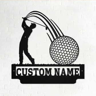 Custom Golfer Metal Wall Art, Personalized Golfer Name Sign Decoration For Room, Golfing Home Decor, Custom Golfer, Golfer Metal Decor - Thegiftio UK