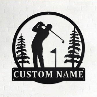 Custom Golfer Metal Wall Art, Personalized Golfer Name Sign Decoration For Room, Golfing Home Decor, Custom Golfer, Golfer Metal Decor - Thegiftio UK