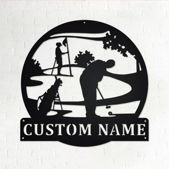 Custom Golfer Metal Wall Art, Personalized Golfer Name Sign Decoration For Room, Golfing Home Decor, Custom Golfer, Golfer Metal Decor - Thegiftio UK