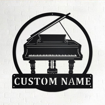 Custom Grand Piano Metal Wall Art, Personalized Grand Piano Name Sign Decoration For Room, Grand Piano Home Decor, Custom Grand Piano - Thegiftio UK