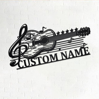 Custom Guitar Musical Metal Wall Art, Personalized Guitar Name Sign Decoration For Room, Guitar Home Decor, Custom Guitar, Guitar Lover Gift - Thegiftio