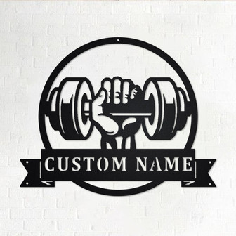 Custom Gym Metal Wall Art, Personalized Gymer Name Sign Decoration For Room, Gym Metal Home Decor, Custom Gym, Gymer Gift - Thegiftio UK