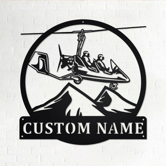 Custom Gyrocopter Metal Wall Art, Personalized Gyrocopter Name Sign Decoration For Room, Gyrocopter Metal Home Decor, Custom Gyrocopter - Thegiftio UK