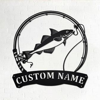 Custom Haddock Fish Metal Wall Art, Personalized Haddock Fish Name Sign Decoration For Room, Fishing Metal Home Decor, Custom Haddock Fish - Thegiftio UK