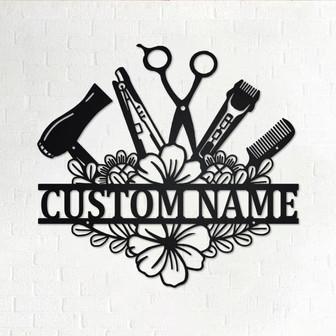 Custom Hair Stylist Metal Wall Art, Personalized Hair Stylist Name Sign Decoration For Room, Hair Stylist Metal Home Decor, Hair Stylist - Thegiftio UK
