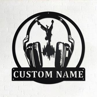 Custom Headphones Hiphop Metal Wall Art, Personalized Hiphop Name Sign Decoration For Room, Hiphop Home Decor, Custom Headphones Hiphop - Thegiftio UK