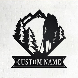Custom Hiker Metal Wall Art, Personalized Hiker Name Sign Decoration For Room, Hiking Home Decor, Custom Hiker, Custom Hiking, Hiker Gift - Thegiftio