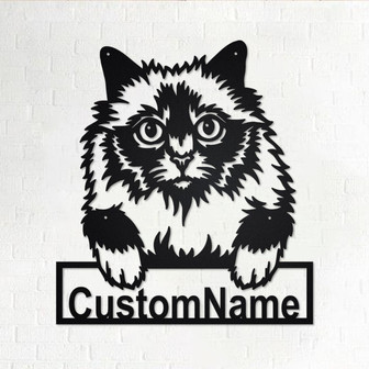 Custom Holy Burma Cat Metal Wall Art, Personalized Holy Burma Cat Name Sign Decoration For Room, Holy Burma Cat Home Decor,Custom Holy Burma - Thegiftio UK