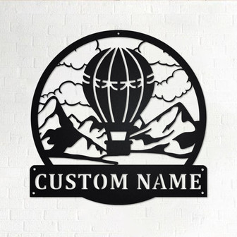 Custom Hot Air Balloon Metal Wall Art, Personalized Air Balloon Name Sign Decoration For Room, Air Balloon Home Decor, Custom Air Balloon - Thegiftio UK