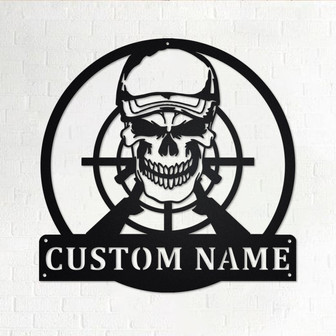 Custom Hunter Skull Metal Wall Art, Personalized Hunter Name Sign Decoration For Room, Hunter Home Decor, Custom Hunter, Hunter Metal Decor - Thegiftio