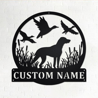Custom Hunting Dog Metal Wall Art, Personalized Dog Hunter Name Sign Decoration For Room, Hunting Dog Home Decor, Custom Hunting Dog - Thegiftio