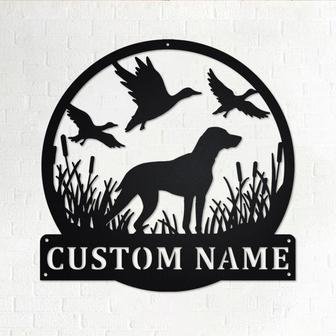Custom Hunting Dog Metal Wall Art, Personalized Dog Hunter Name Sign Decoration For Room, Hunting Dog Home Decor, Custom Hunting Dog