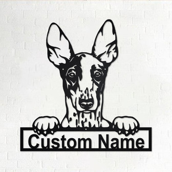 Custom Ibizan Hound Dog Metal Wall Art, Personalized Ibizan Hound Name Sign Decoration For Room, Ibizan Hound Home Decor, Custom Dog - Thegiftio UK
