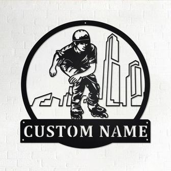 Custom Inline Skates Metal Wall Art, Personalized Inline Skates Name Sign Decoration For Room, Inline Skates Home Decor,Custom Inline Skates - Thegiftio UK