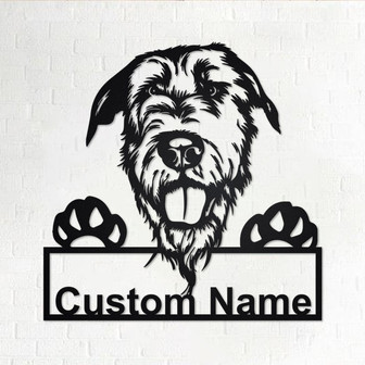 Custom Irish wolfhound Dog Metal Wall Art, Personalized Irish wolfhound Name Sign Decoration For Room, Irish wolfhound Home Decor,Custom Dog - Thegiftio