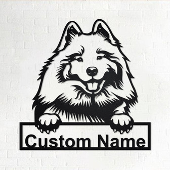 Custom Keeshond Dog Metal Wall Art, Personalized Keeshond Name Sign Decoration For Room, Keeshond Home Decor, Custom Dog,Custom Keeshond Dog - Thegiftio UK