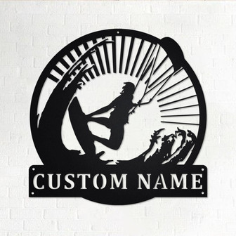 Custom Kiteboarding Metal Wall Art, Personalized Kiteboarding Name Sign Decoration For Room, Kiteboarding Metal Home Decor, Kiteboarding - Thegiftio UK