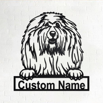 Custom Komondor Dog Metal Wall Art, Personalized Komondor Name Sign Decoration For Room, Komondor Home Decor, Custom Dog,Custom Komondor Dog - Thegiftio UK