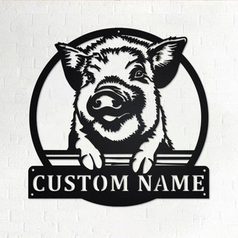 Custom Kune Kune Pig Metal Wall Art, Personalized Kune Kune Pig Name Sign Decoration For Room, Kune Kune Pig Home Decor,Custom Kune Kune Pig - Thegiftio UK