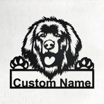 Custom Leonberger Dog Metal Wall Art, Personalized Leonberger Name Sign Decoration For Room, Leonberger Home Decor, Custom Dog, Leonberger - Thegiftio UK