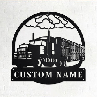 Custom Live Stock Semi Truck Metal Wall Art, Personalized Truck Driver Name Sign Decoration For Room, Live Stock Semi Truck Home Decor - Thegiftio UK