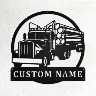 Custom Log Truck Metal Wall Art, Personalized Truck Driver Name Sign Decoration For Room, Log Truck Home Decor. Custom Truck, Trucker Gift - Thegiftio UK