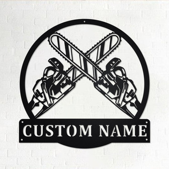 Custom Logging Chainsaw Metal Wall Art, Personalized Logger Name Sign Decoration For Room, Logging Metal Home Decor, Custom Logging - Thegiftio