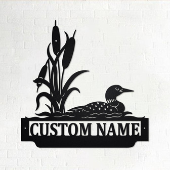 Custom Loon Duck Round Metal Wall Art, Personalized Loon Duck Name Sign Decoration For Room, Loon Duck Home Decor, Custom Loon Duck - Thegiftio UK