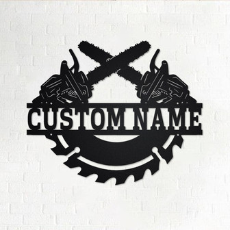 Custom Lumberjack Chainsaw Metal Wall Art, Personalized Lumberjack Name Sign Decoration For Room, Lumberjack Home Decor, Custom Lumberjack - Thegiftio