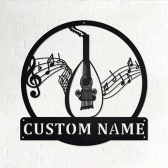 Custom Lute Musical Instrument Metal Wall Art, Personalized Lute Name Sign Decoration For Room, Lute Metal Home Decor, Custom Lute - Thegiftio UK