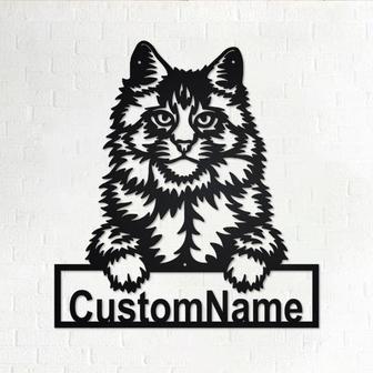 Custom Maine Coon Cat Metal Wall Art, Personalized Maine Coon Cat Name Sign Decoration For Room, Maine Coon Cat Home Decor,Custom Maine Coon - Thegiftio UK