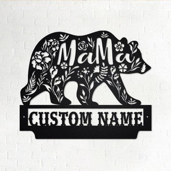Custom Mama Bear Metal Wall Art, Personalized Mama Bear Name Sign Decoration For Room, Mama Bear Metal Home Decor, Custom Mama Bear - Thegiftio UK