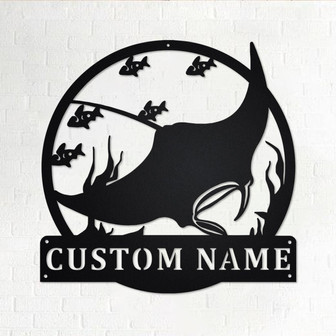 Custom Manta Rays Metal Wall Art, Personalized Manta Rays Name Sign Decoration For Room, Manta Rays Metal Home Decor, Custom Manta Rays - Thegiftio UK