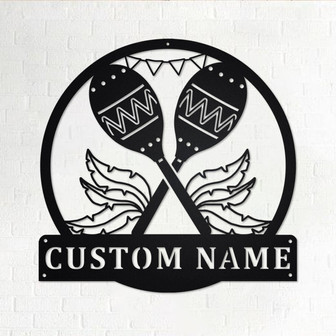 Custom Maracas Musical Instrument Metal Wall Art, Personalized Maracas Teacher Name Sign Decoration For Room, Maracas Home Decor, Maracas - Thegiftio