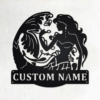 Custom Mermaid Metal Wall Art, Personalized Mermaid Name Sign Decoration For Room, Mermaid Home Decor, Custom Mermaid, Mermaid Lover Gift - Thegiftio UK